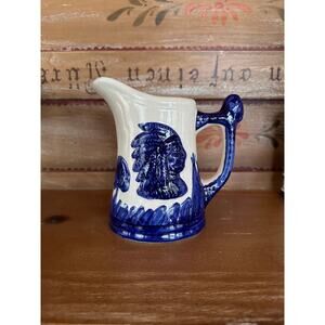Sleepy Eye Drinking PItcher, Antique Pitcher, American Indian Pitcher